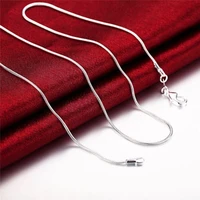 simple all inch sizes jewelry pendant pure sterling men women silver snake chain 925 necklace