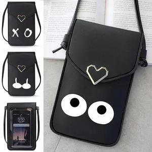 Mobile Phone Bags Women Shoulder Crossbody Bag Chest Print Wallets Universal Small Touch Screen Cell Phone Pack Storage Purse
