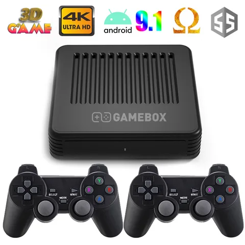 Горячая G11 GAMEBOX двойная система Android 10000 + Ретро видео игровые приставки HD ТВ игровой плеер беспроводные контроллеры для PSP аркадные игры