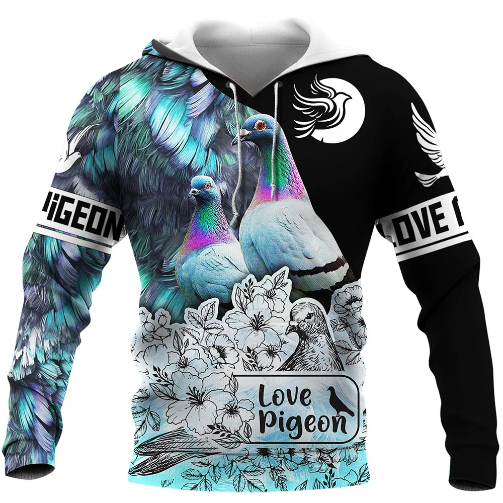 

CLOOCL Men Hoodies Love Pigeon 3D Graphics Printed Male Hoodie Women Hooded Sweatshirt Long Sleeves Casual Pullover Tracksuit