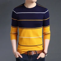 2021 new fashion brand sweater mens pullover striped slim fit jumpers knitred woolen autumn korean style casual men clothes