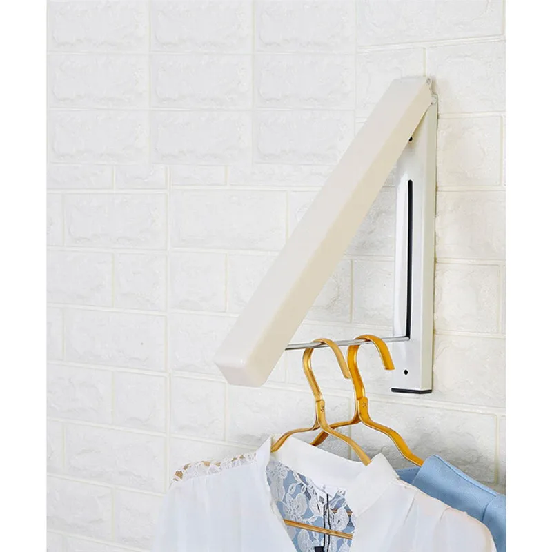 

Stainless Steel Folding Wall Hanging Retractable Clothes Hangers Storage System Hotel Home Hangers For Clothes Organization