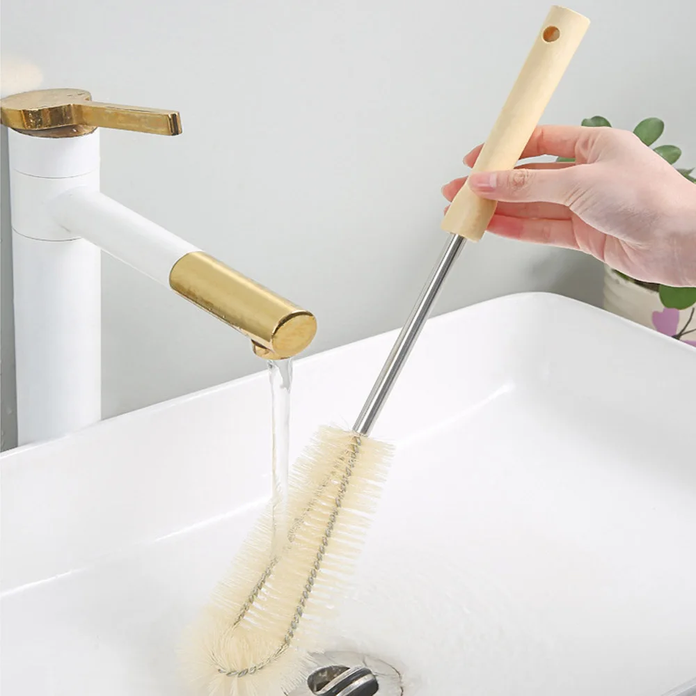

Щетка для мытья кухни с длинной деревянной ручкой, щетки для чистки бутылок, щетки для очистки бутылок, кухонные бытовые чистящие инструменты