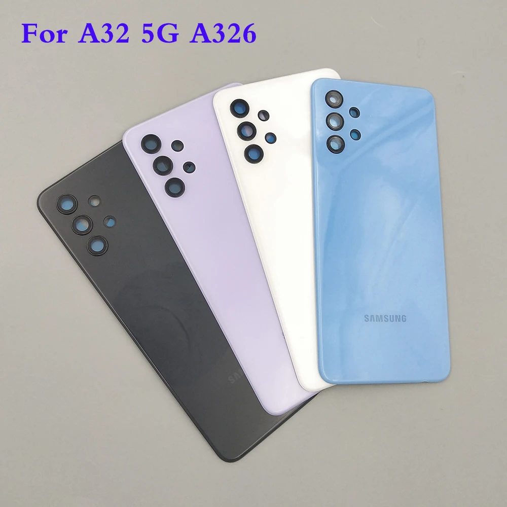 

Original Samsung Galaxy A32 A 32 5G Phone Cover Door Rear Battery Housing Case Repair Parts For Samsung A326+Camera lens+Stickr