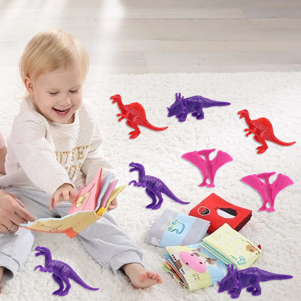 

100 Pcs Plastic Dinosaur Model Cake Toppers Toy Set Animal Toys Child Kids Mini