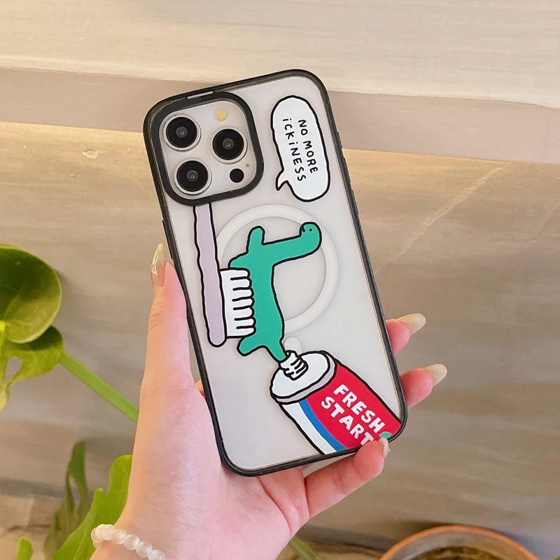 Милый модный чехол для телефона с черной границей динозавра 2 0 акриловый IPhone 11 12 13