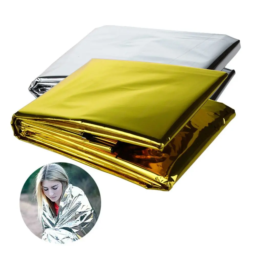 

Emergency Blanket Outdoor Survival First Aid Military Rescue Kit Windproof Waterproof Foil Thermal Blanket for Camping Hiking