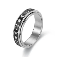 new arrive rotary titanium steel ring european and american creative stress relief meditation stainless steel ring ring