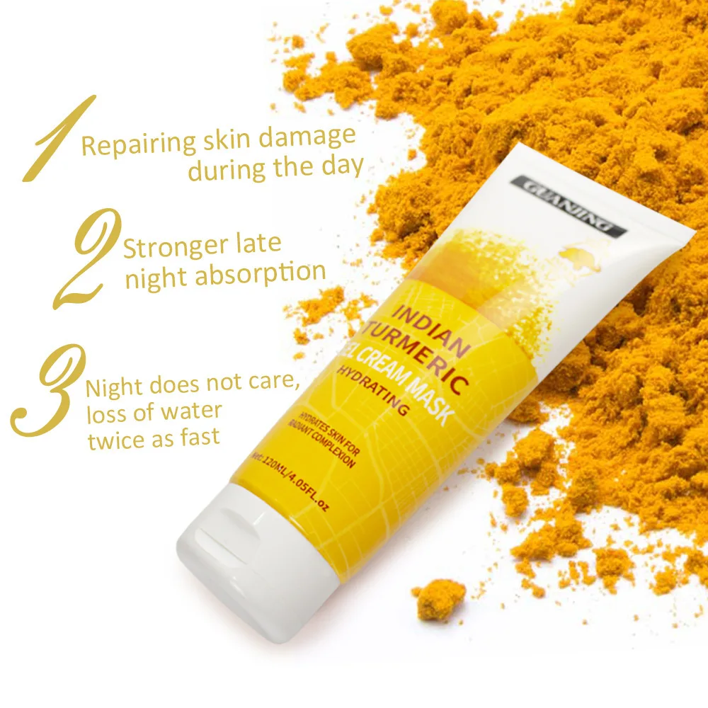 120ml Turmeric Powder Sleep Mask Skin Moisturizing Hydrating and Brightening Disposable Mask Gel Mask Free Shipping