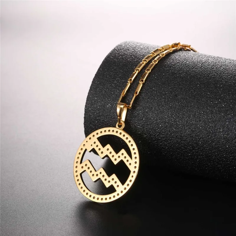 Кулон из кубического циркония с двенадцатью созвездиями женское ожерелье