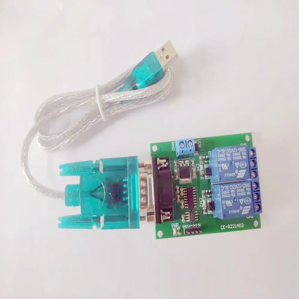 Tb351 * 1 + Tb052 Dc 9V 12V 2Ch Rs232 релейный переключатель управления Usb на Db9 Pc Uart для умного