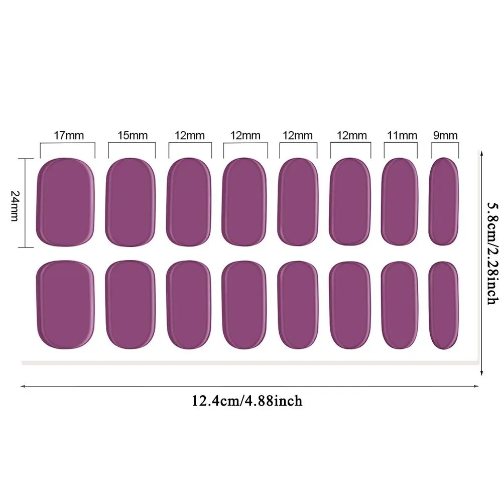 16 типов модных однотонных гелевых наклеек для ногтей 5D полное покрытие декор