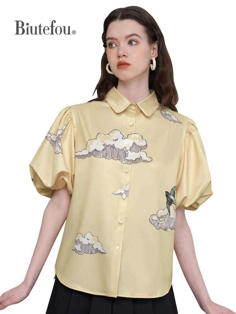 2023 Summer Women Interesting Exquisite Swallow Shirt