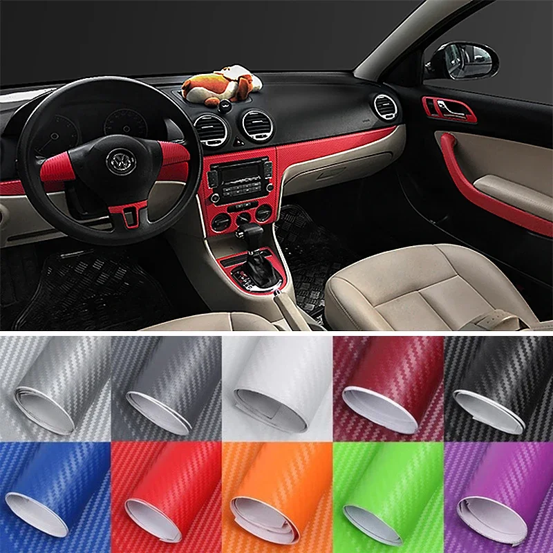 

3D Carbon Fiber Car Stickers Roll Car Wrap Roll Sticker Decal Computer Laptop Skin Phone Cover Wrapping Foil Console
