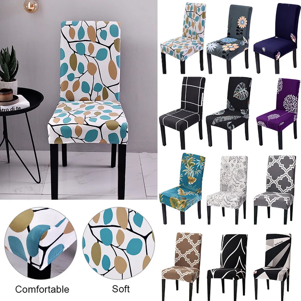 

Elastic Chair Cover Floral Stretch Printing Chair Covers for Home Wedding Dining Room Spandex Office Banquet Housse De Chaise