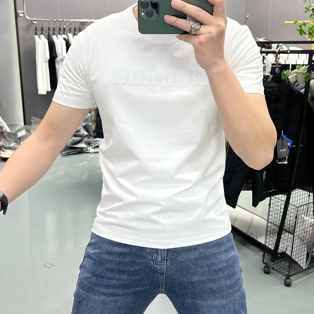 Мужская трендовая футболка Элитный бренд Высококачественные мужские футболки