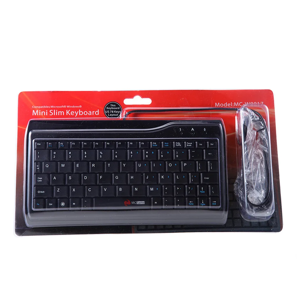 Ультратонкая проводная USB мини-клавиатура MC-Siate с 78 клавишами для ПК Apple Mac