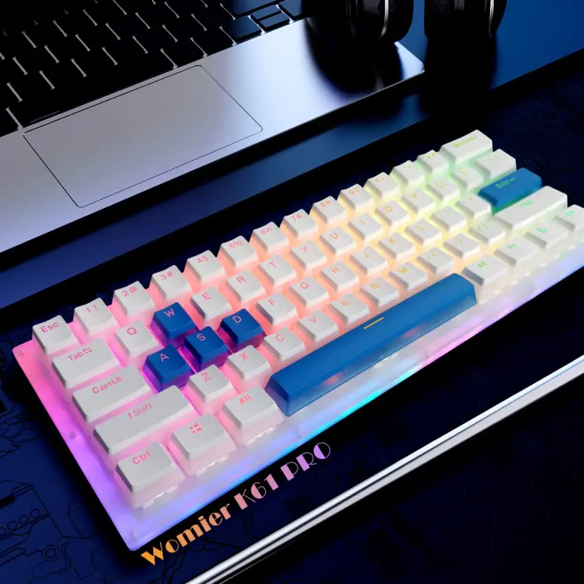 

Womier K61 PRO Mechanical Keyboard 60% Layout 61 Keys Hotswap Backlit Gamer Keyboard Gateron Switch Pudding Keycaps for PC Xbox