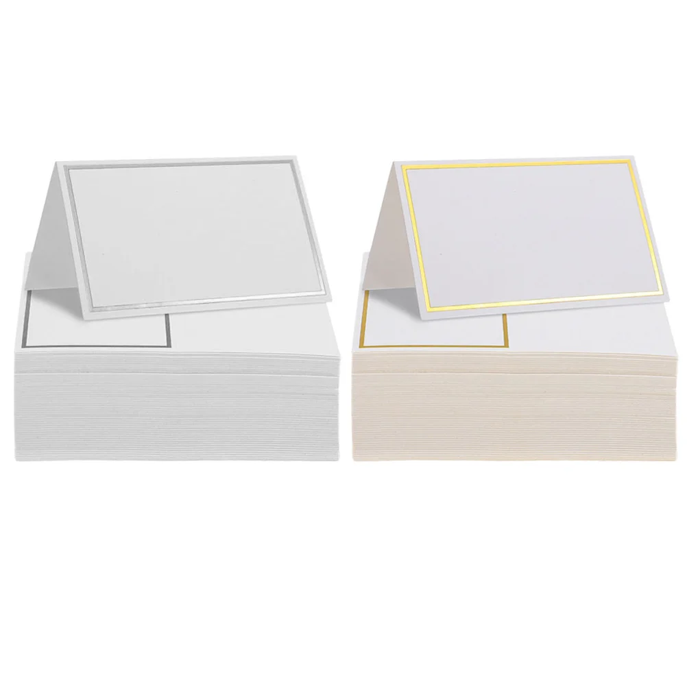 

100 Pcs Seat Card Wedding Place Name Party Collapsible Dining Table Blank Signs Cards Banquets Flag Delicate Paper