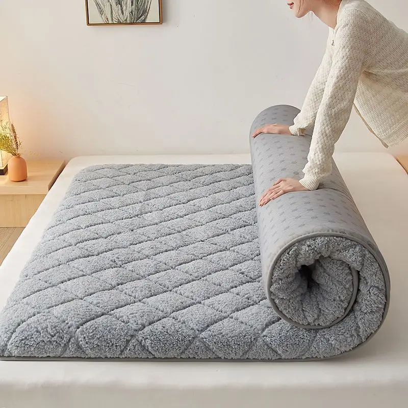 Warm Anti-mites Plush Mattress Soft Thicken Bedding Mat