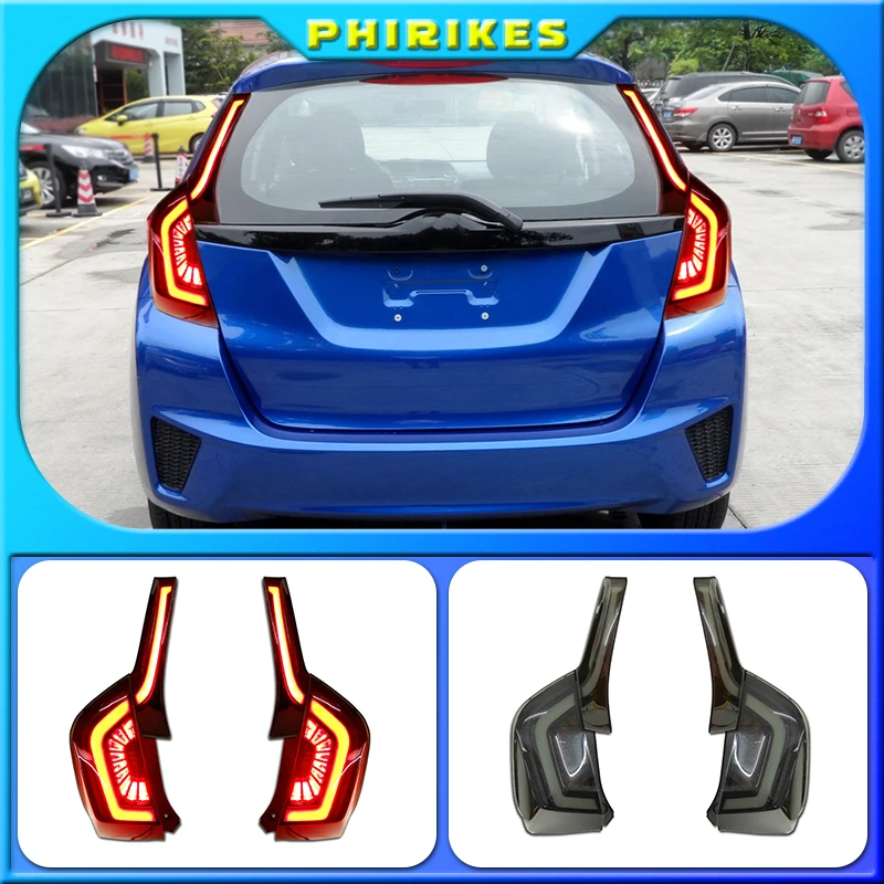 

Автомобильный Стайлинг, светодиодный задний фонарь для Honda Fit, задний фонарь s 2014-2018 для fit, задний фсветильник рь DRL + сигнал поворота + тормоз + Железная Светодиодная лампа s