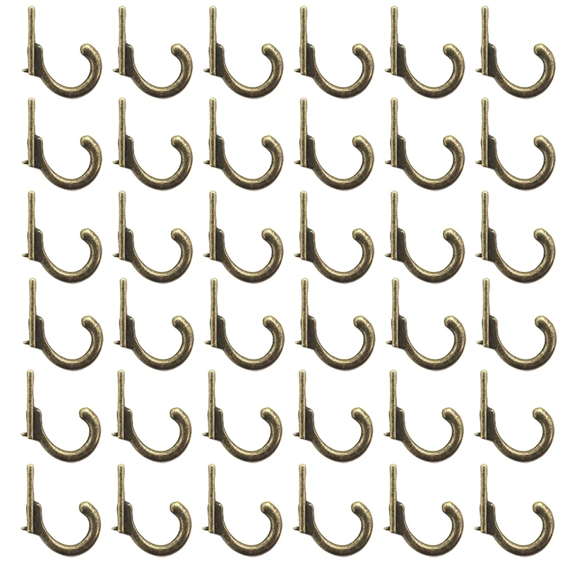 

30Pc Vintage Bronze Wall Mounted Single Hook Hangers (A)