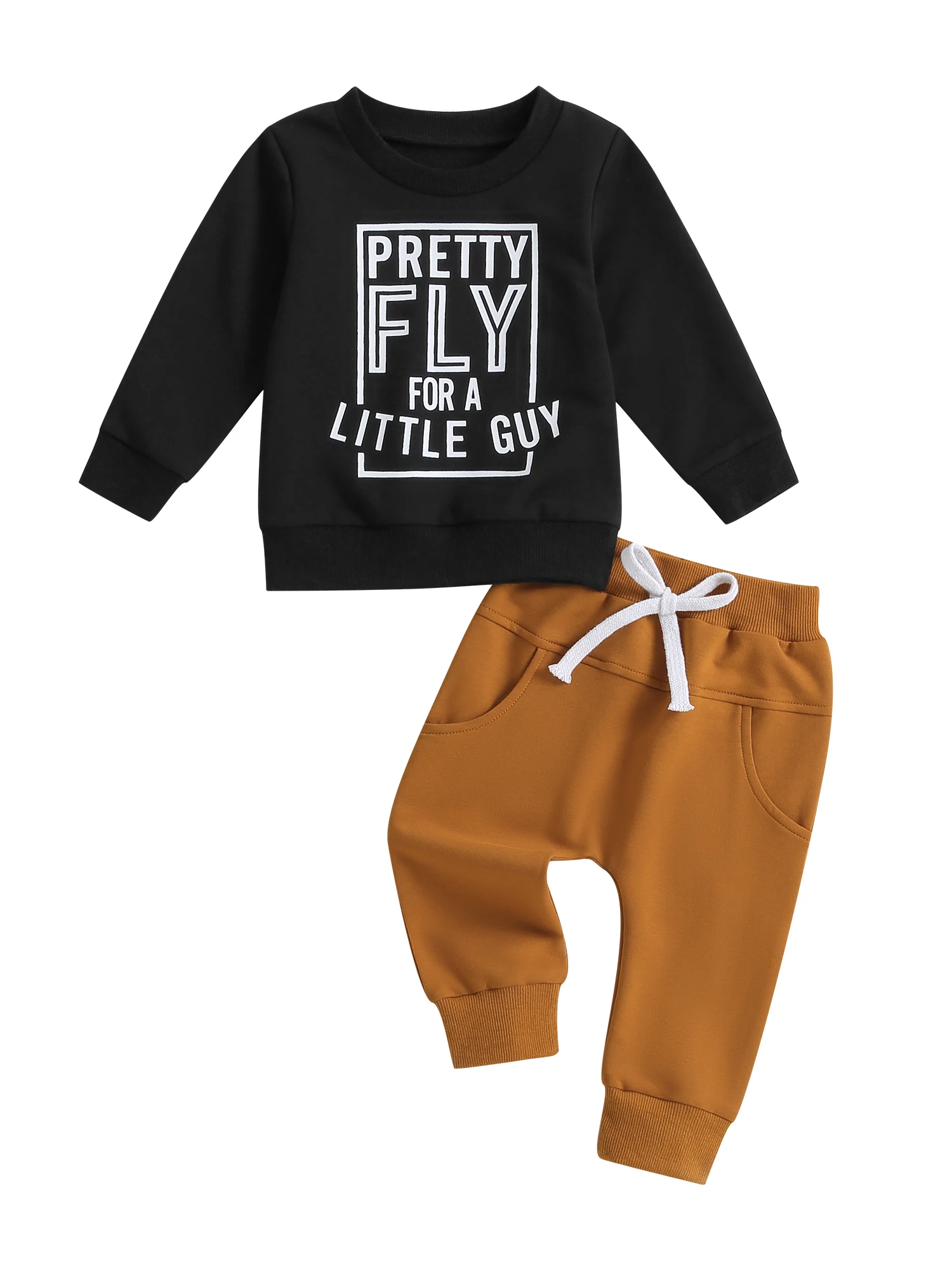 

Очаровательный комплект одежды для маленьких мальчиков с толстовкой с длинным рукавом и круглым вырезом и повседневными брюками-идеальный осенний костюм для новорожденных