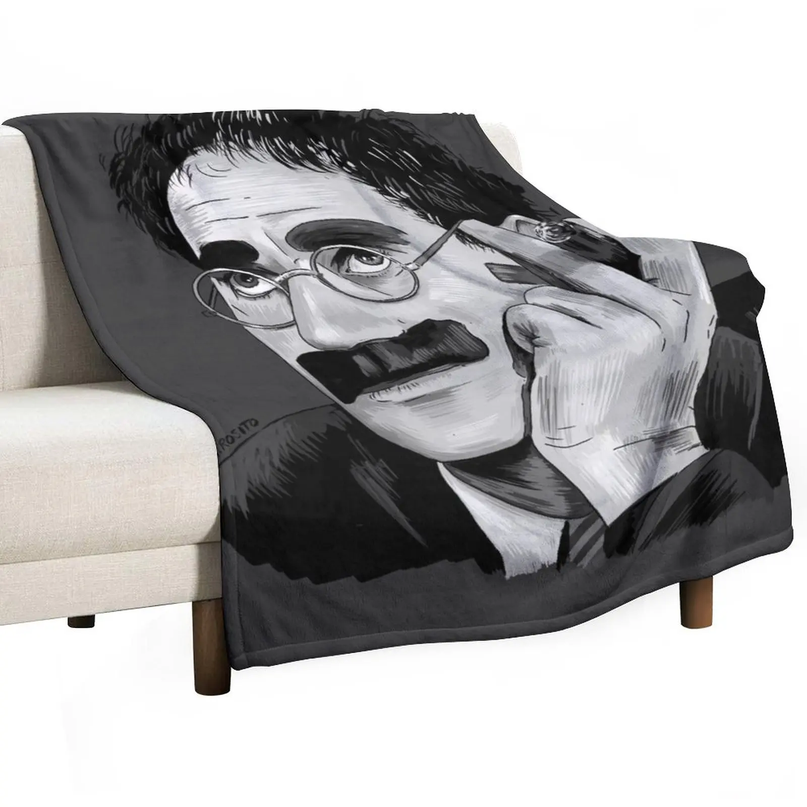 Роскошные пушистые мягкие одеяла для сна Groucho Marx иллюстрация портрета масла