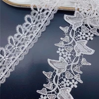 20yards embroidery sequin lace for decoration clothing wedding dress accessories 7 7cm hollow embroidery small flower ribbon