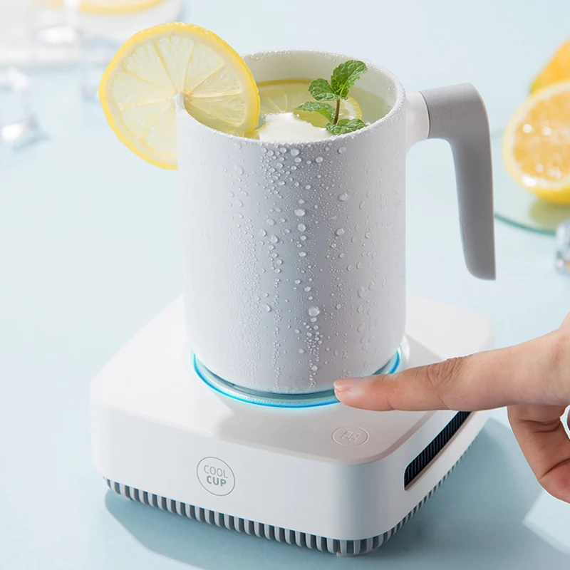 

2 in 1 Cup Warmer Cooler Device Fast Cooling Samrt Thermostatic Coaster Cup Heating Cooling Beverage Plate for Water Tea Drinks