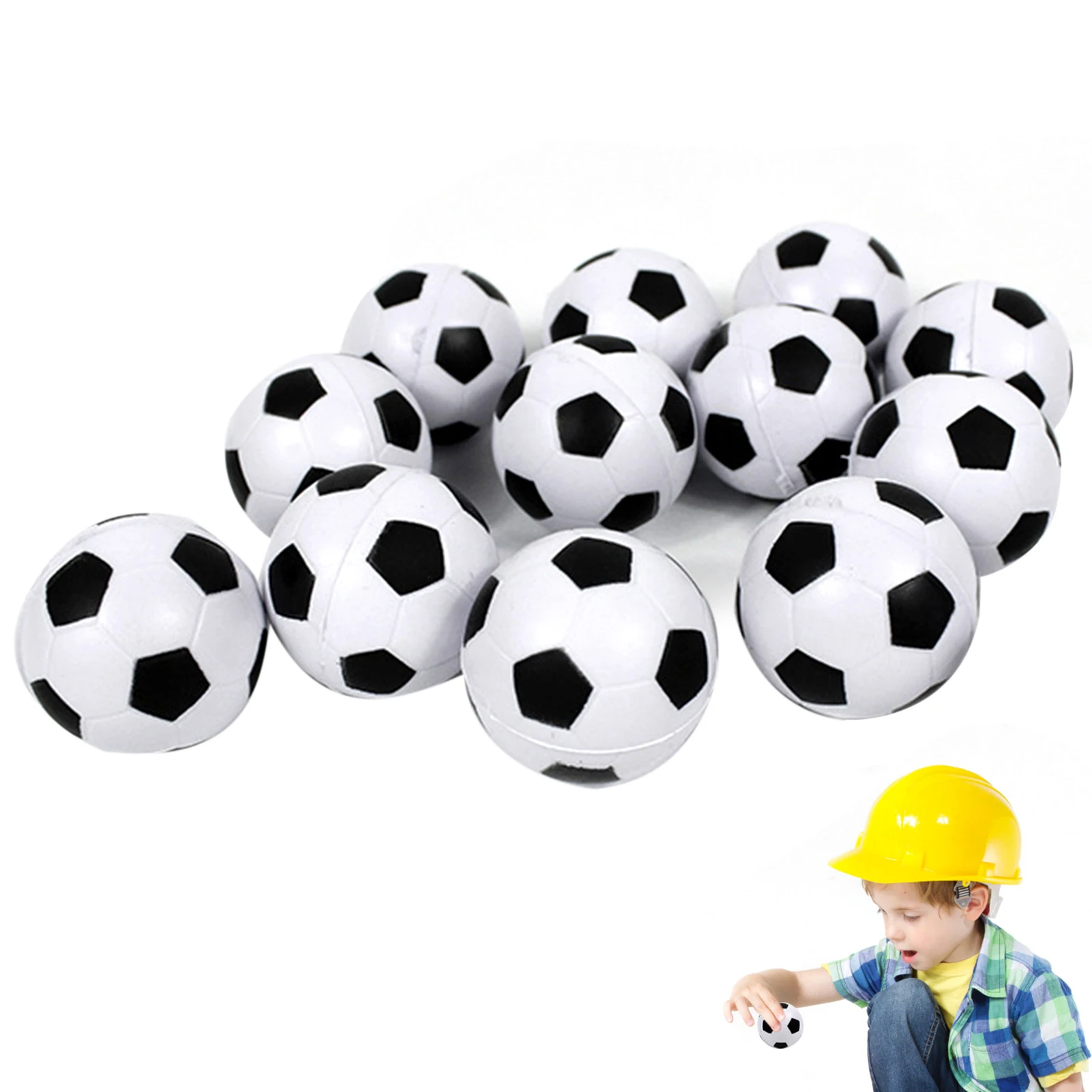 

1.6in Mini Soccer Balls Squeezable Foam Sports Balls Sponge Foam Pu Football Toy Mini Sports Balls For Kids Party Favor Toy Set