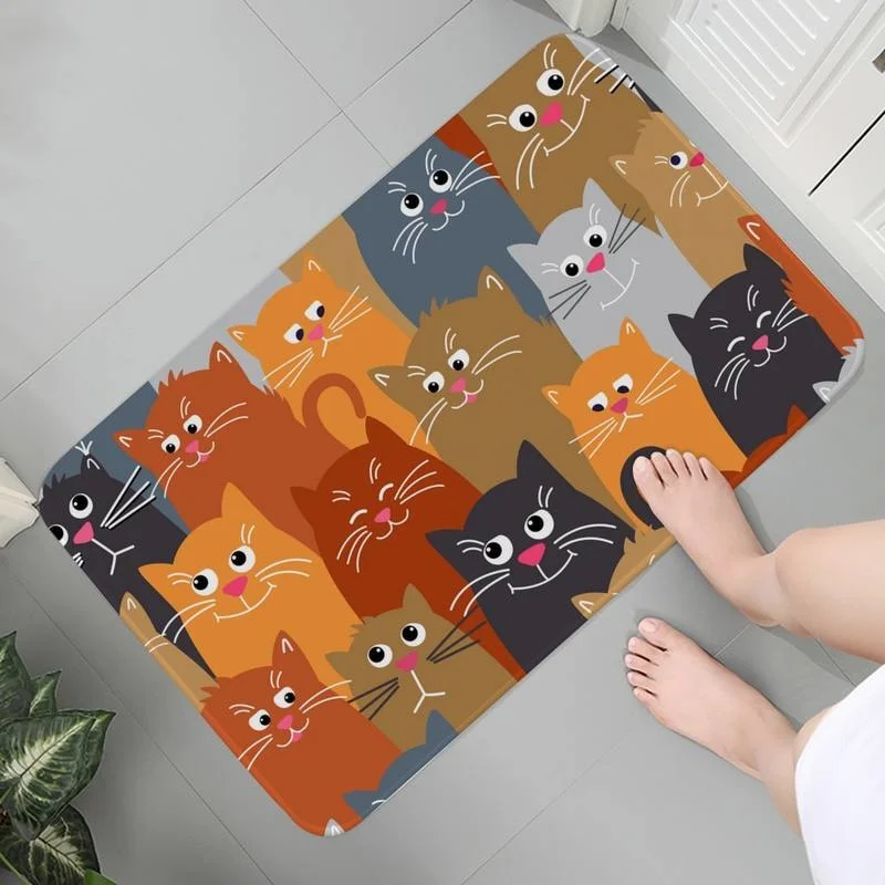 

Кухонный ковер, нескользящий моющийся ковер, коврик для ванной комнаты, 3D коврики для дома и комфорта, коврики с мультяшными кошками, коврик ...