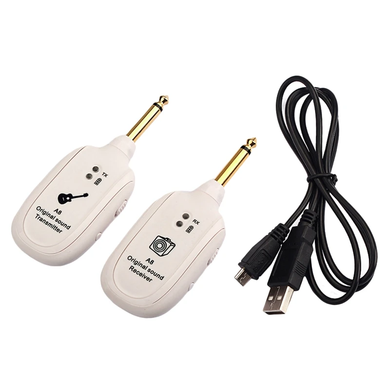 

A8 UHF Wireless Guitar System Transmitter Receiver Set 730Mhz 50M Range For Electric Guitars Bass Violin