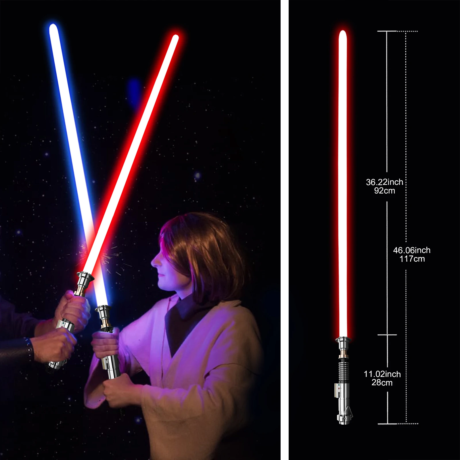 Люк EP8 Premium Metal Duel Light Saber 16 звуковых шрифтов контроль движения RGB бесконечные цвета