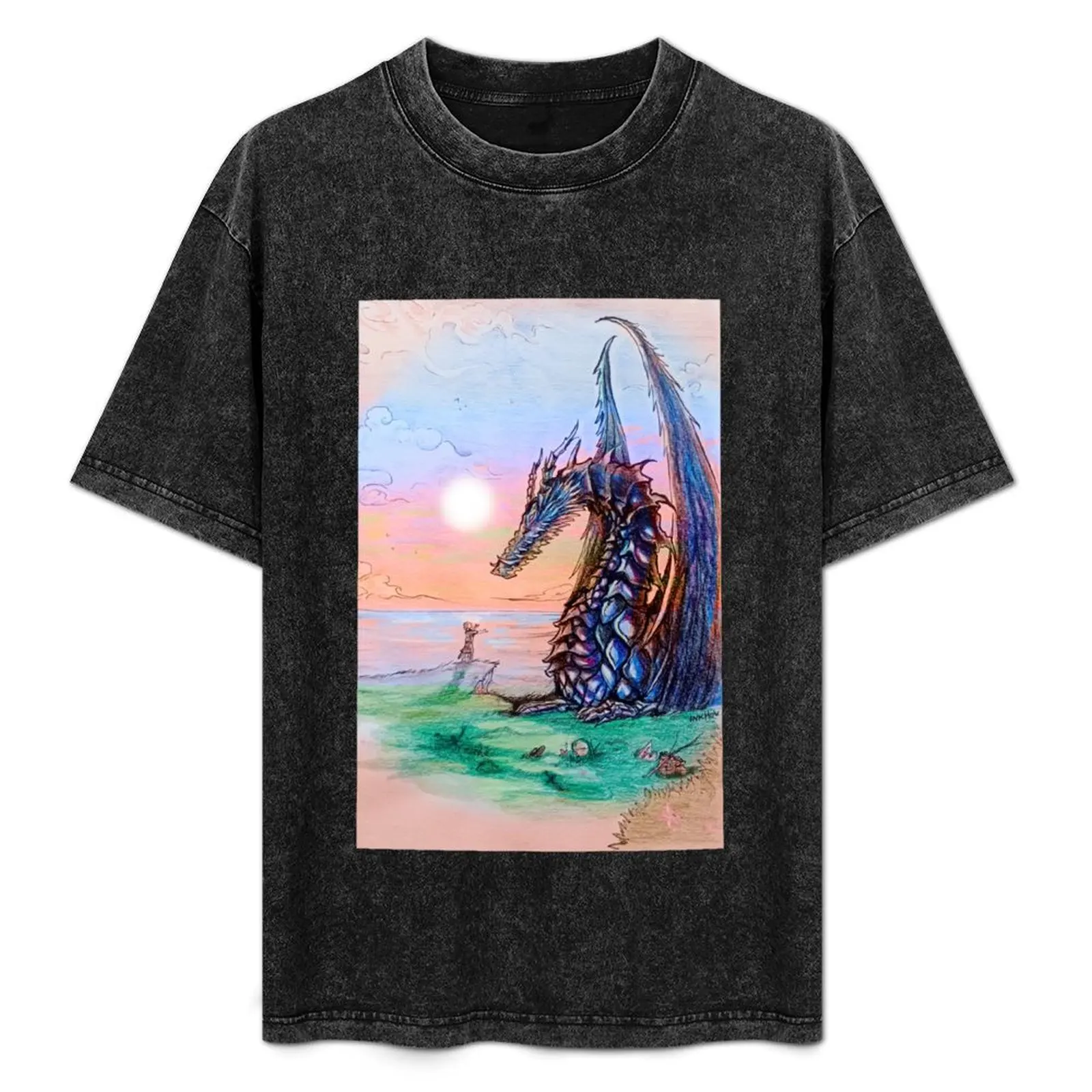 Мужская винтажная футболка с рисунком сказок из земляного моря