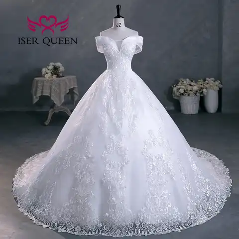 Crystal Beaded Off Shoulder Cap Sleeves Women Wedding Dresses 2023 Beautiful Embroidery Appliques Plus Size Wedding Dress WX0298
