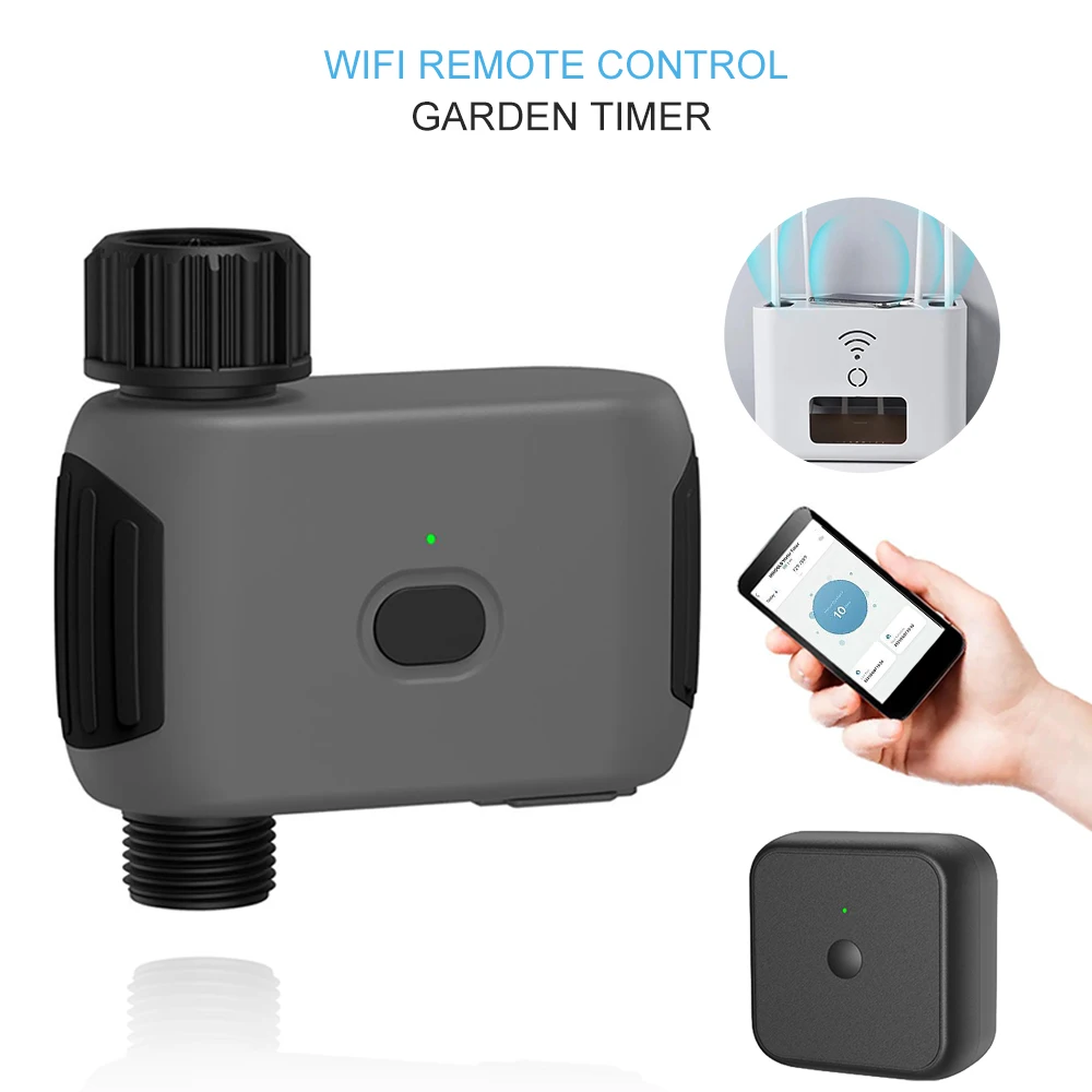 WiFi Remote Control Water Timer for Garden Hose Rain Delay Manual/Automatic Irrigation Controller Valve System Multi-function