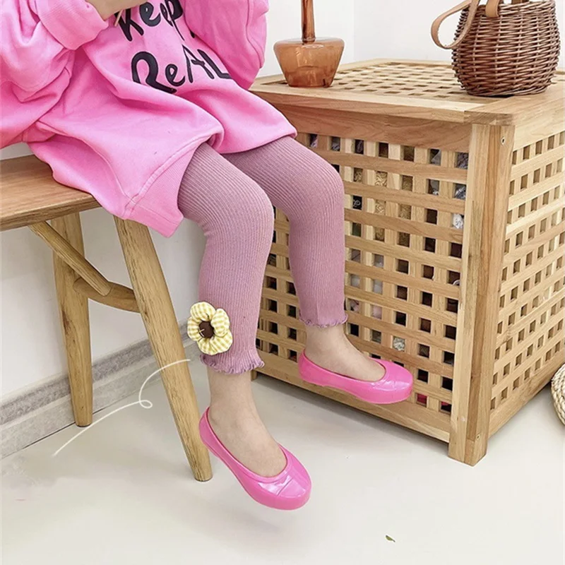 

Леггинсы для девочек, детские длинные штаны, брюки, красивая весенне-осенняя теплая хлопковая школьная удобная детская одежда для малышей, ...