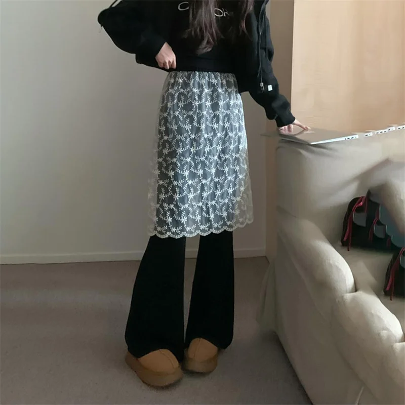 Y2K весенне-осенние искусственные брюки из двух предметов женские 2022 новые