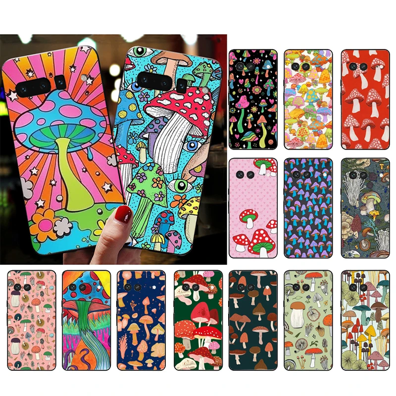 

Phone Case for Google Pixel 7 Pro 7 6A 6 Pro 5A 4A 3A Pixel 4 XL Pixel 5 6 4 3 XL 3A XL 2 XL Rainbow Mushrooms Case Funda