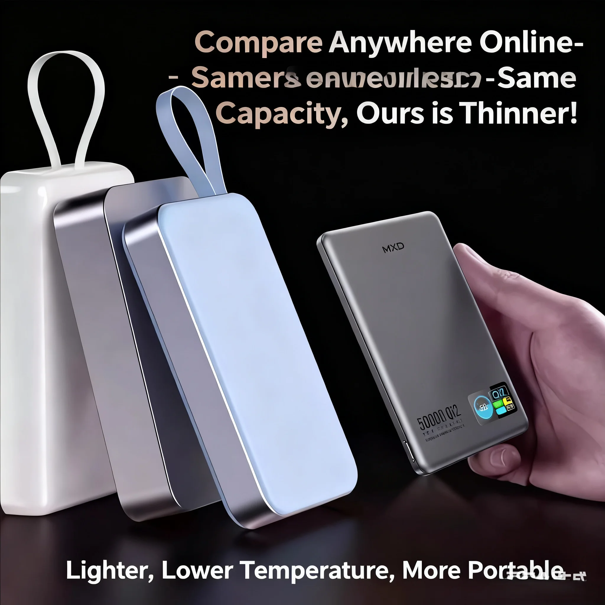 Фото Новое оригинальное беспроводное зарядное устройство с умным экраном Powerbank для внешней вспомогательной батареи Magsafe для iPhone 17, Apple Watch 10 №4
