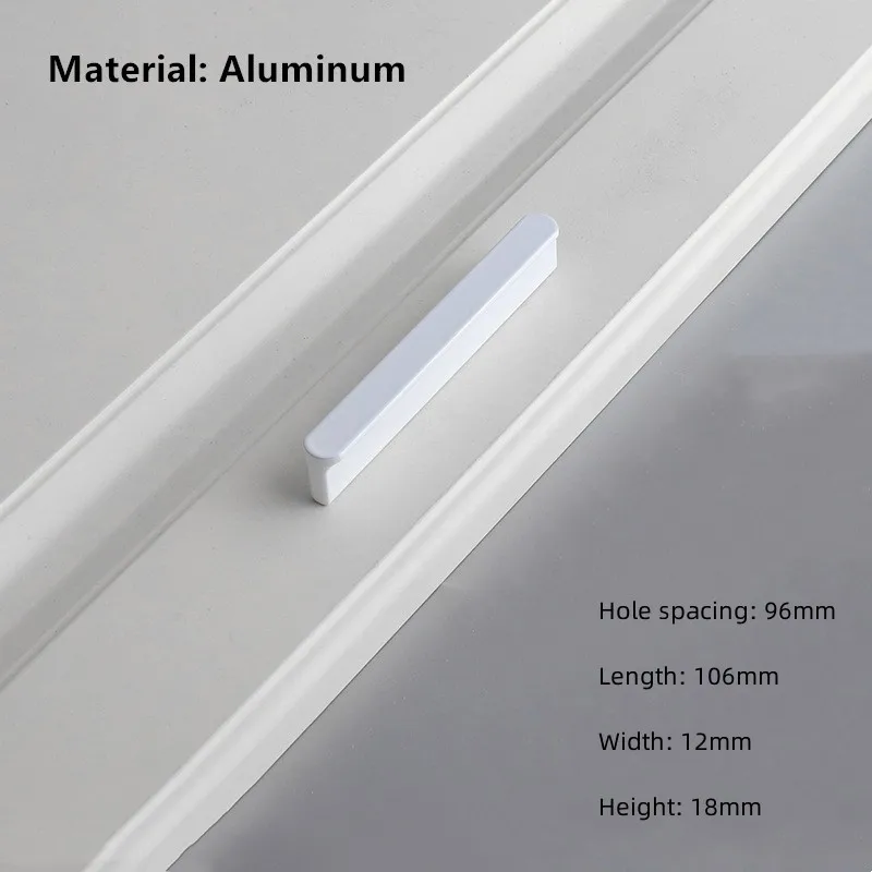 

Простая яркая чистая белая ручка для шкафа для спальни, кухонный шкаф, ручка с одним отверстием, украшение для дома, расширенные мебельные ручки