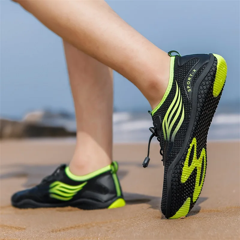 HIKEUP Couple Lightweight Mesh Breathable Outdoor Sports Beach Shoes Running Cycling Travel Casual Swimming Shoes Factory Outlet