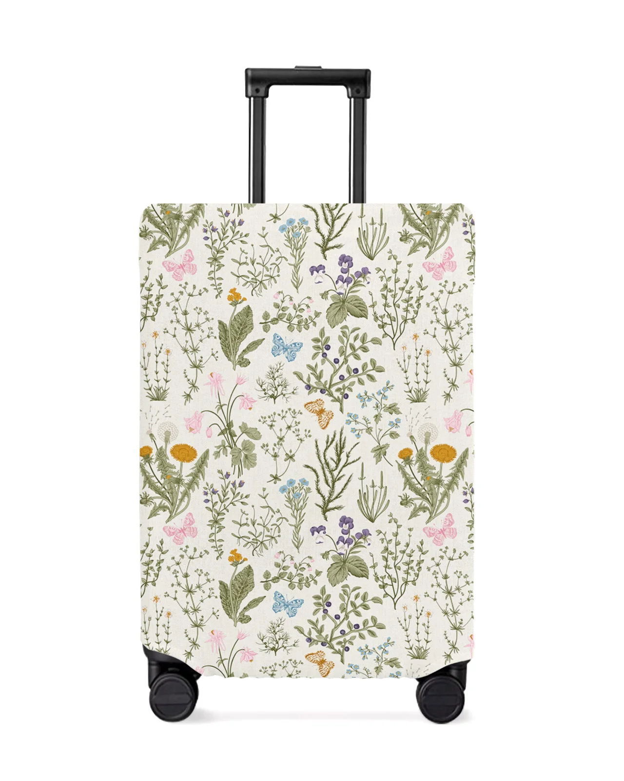 Винтажный Дорожный Чехол для багажа с травяной цветочной текстурой эластичный