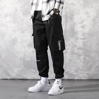 harajuku fashion cargo pants classic black mens hip hop clothing jogger men summer casual gym sweatpants with practical pockets