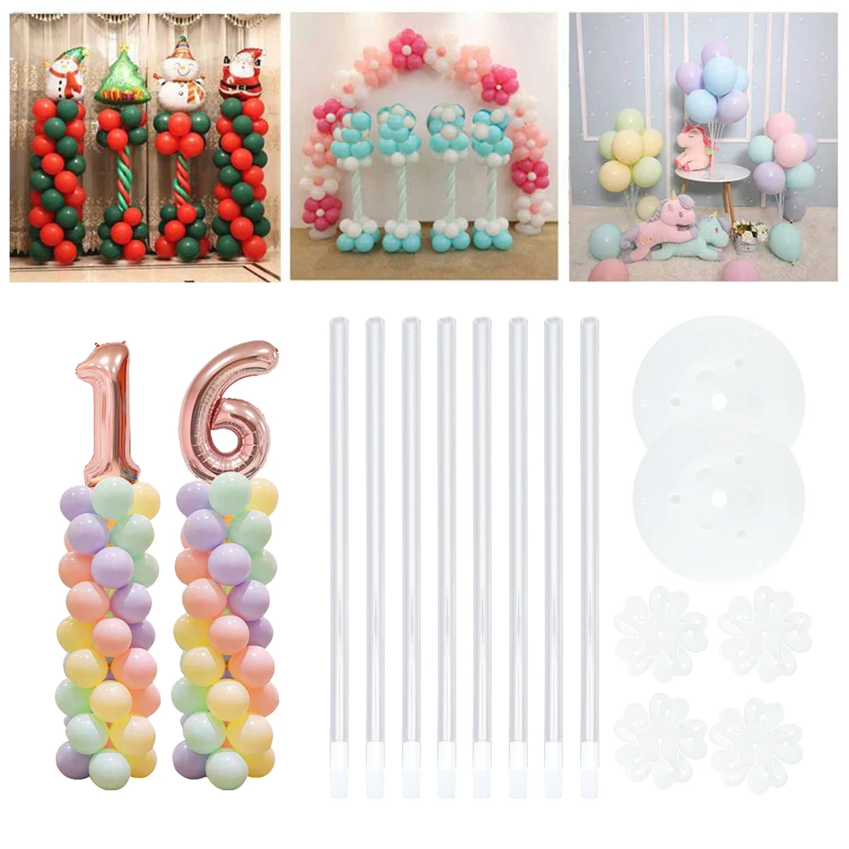 

2 набора прозрачных воздушных шаров колонна-подставка для оформления арки, центральные детали для свадебного декора, товары для вечеринки в честь Дня Рождения Ребенка