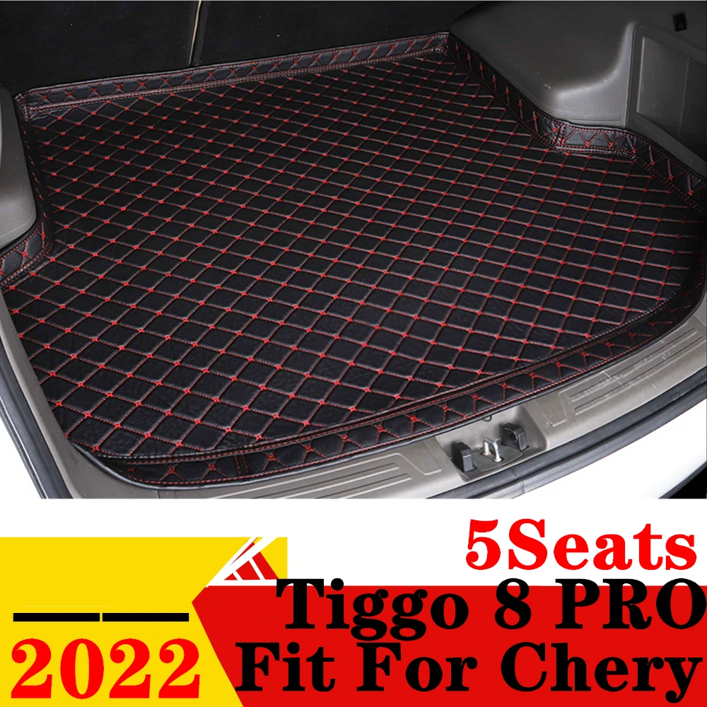 

Автомобильный коврик для багажника Chery Tiggo 8 PRO, 5 мест, 2022, для любой погоды, XPE, Высокий Боковой задний ковер для груза, коврик для багажника