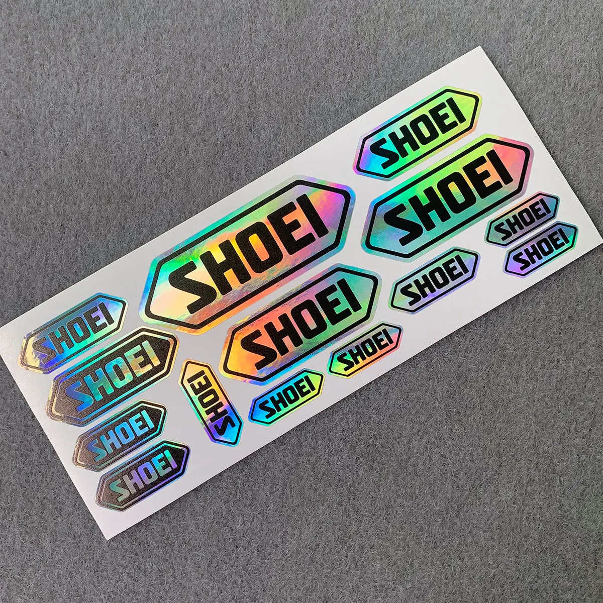 

NO.L008 SHOEI Helmet Windshield Laser Rainbow Stickers for MOTO GP Car Sticker Decals Racing Motorcycle 8CM*20CM/SET