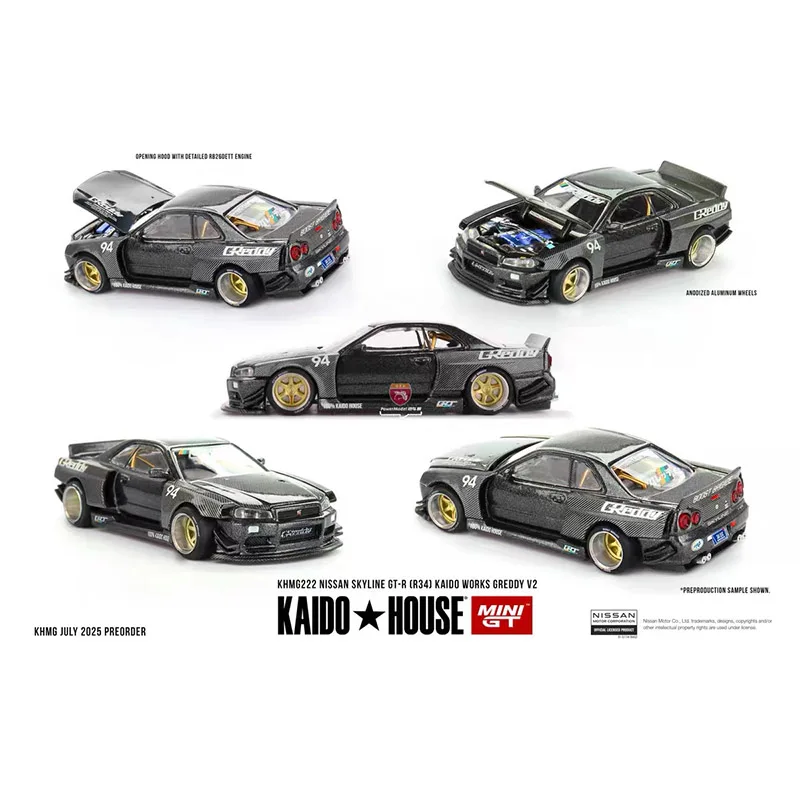 Фото MINIGT KAIDU HOUSE 1:64 GTR34/222 Sorod 226 Datsan 510/229 2000 GTR/228 Модель автомобиля из сплава, ограниченная коллекция №2