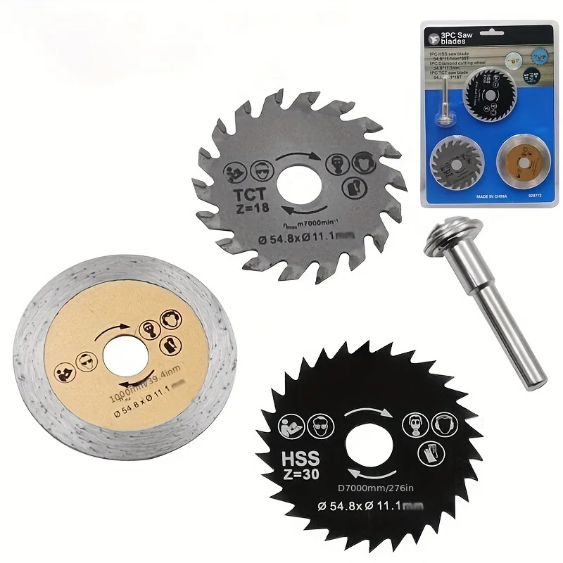 Высокоскоростные пилы из стали и металла набор 3 пил для деревообработки